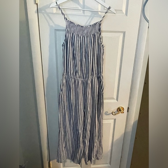 Old Navy EUC Striped Linen Blend Wide-Leg Jumpsuit - Picture 7 of 8